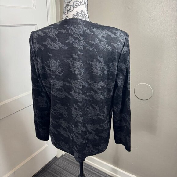 Ming Wang black and gray patterned open front blazer cardigan. Retail $310 - Picture 6 of 8